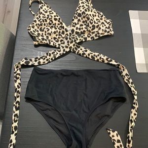 High waisted bathing suit